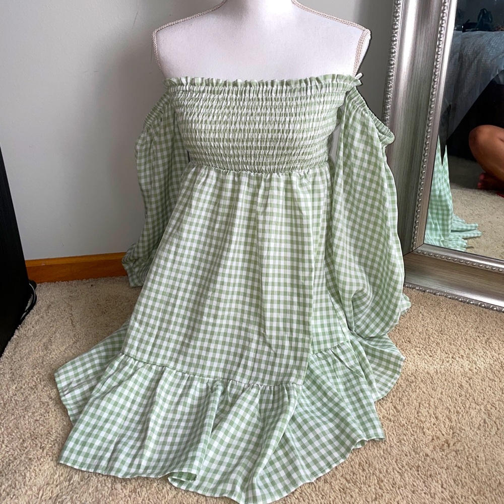 Crescent Gingham Mini Dress